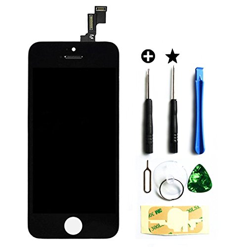 For iPhone 5S LCD Display LCD Touch Digitizer Screen Replacement Full Set Cell Phone Assembly for iPhone 5S Black