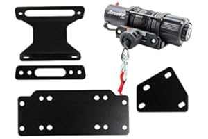 SuperATV Black Ops 4500 lb Winch with Winch Mounting Plate Compatible with Yamaha Viking/EPS/VI (See Fitment) | Complete Yamaha Viking Winch Kit Ready for Install