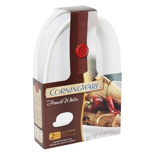 Click Here to See More Images Corningware, French White Covered Oval Dish, 23 oz Capacity - 1 ea, 3 Pack