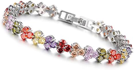ASTERIA Jewelry Fashion Titanium Platinum Plated Swarovski Elements Cubic Zirconia Stone Bracelet Simple Korean Style in a Gift Box