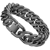 PROSTEEL Bracelets for Men, Cuban Link, Stainless Steel Chunky Jewelry | Silver/Gold/Black, 6/8/12/17mm Width, 7.5/8.3/9" Length, Durable &amp; Non Tarnish, with Gift Box, Gift for Dad Boyfirend
