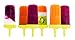 Tovolo Groovy Ice Pop Molds, Drip-Guard Handle, 4 Ounce Popsicles, Set of 6, Yellow