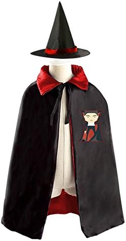 SEBIDAI Wicked Vampire Witch Cloak Reversible Cosplay Costume Satin Cape for Kids Boys Girls