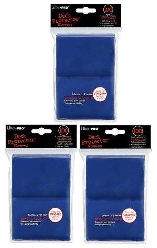 Ultra Pro Card Supplies STANDARD Card Sleeves Lot of 3 Pack Blue [300 Sleeves] by Wowzzer