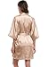 Women's Short Satin Kimono Robes Pure Color Sleepwear Bathrobe for Wedding Party