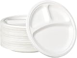 1ABOVE 10 Inch 3 Compartment Sugarcane Plates 50 Pack Eco Friendly Biodegradable view 7