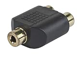 Monoprice 107190 3.5mm Stereo Jack to 2 RCA Jack Splitter Adaptor, Gold Plated (2 Pack)