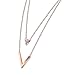 Tanyoyo Women Rose Gold Plated Stainless Steel Pendant Chain Necklace Chic Triangular Y Shaped Design
