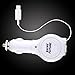 USB Car Charger,Shinefuture Retractable Cable Car Charger with USB Port for iPhone 6 6Plus iPhone 5 5S 5C iPod Touch 5 (White)