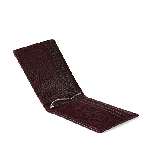 Leatherology Espresso Men's Slim Bifold Wallet with Money Clip, RFID