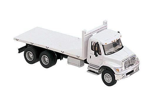 Walthers International(R) 7600 3-AXLE Flatbed Truck - Assembled -- White with Railroad Maintenance-of-Way Logo Decals