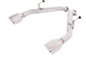 EXTREME ONLINE STORE Replacement For 2014-2024 Infiniti Q50 STAINLESS STEEL POLISHED SILVER Muffler Axle Back 4.5" Double Wall Dual Tips Exhaust EXT-MD003