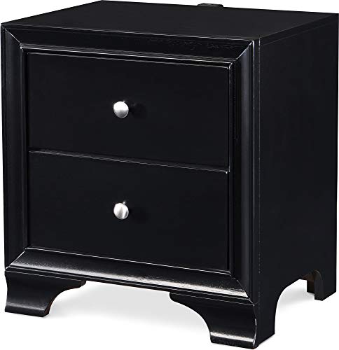 Clickdecorclickdecor Edmond Wood Nightstand Station Accent End Table For Living Room Or Bedroom With Usb Charging Port 2 Drawer Black Dailymail