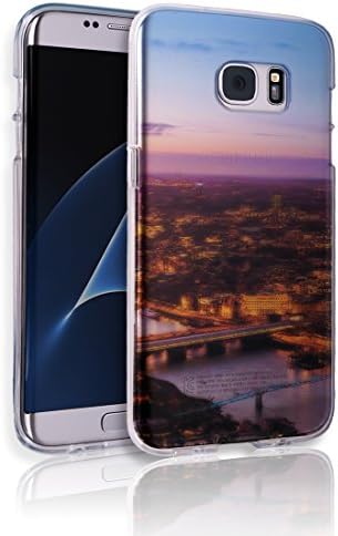 S7Edge Case [Ultra Slim TPU Bumper] [Flexible Gel] [Semi Transparent] [3D UV Coated Print] Colorful Jelly Back Cover S 7 Edge Anti-Scratch Graphic Soft Shell Light Samsung Galaxy S7 Edge (Bridge)
