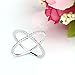 SOMEN TUNGSTEN 925 Sterling Silver Criss Cross Rings CZ Eternity Engagement Wedding Band Size 9