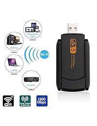 XVZ USB WiFi Adapter, 1900mbps Dual Band 2.4G  5G Wireless Adapter, Mini Wireless Network Card WiFi Dongle for Laptop Desktop PC, Support Windows10 8 8.1 7 Vista XP 2000, Mac OS X 10.6-10.14
