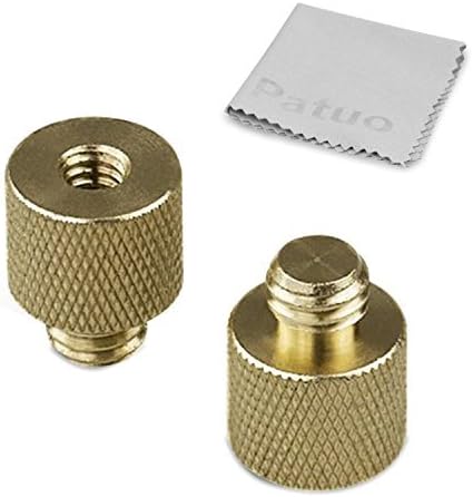 Patuo 3/8-16 Inches Male to 1/4-20 Inches Female Manfrotto Tripod Threaded Screw Reducer/ Adapter Brass Screw,Replaces (2-pack)