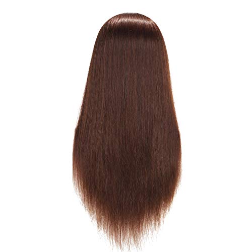 Hairingrid Mannequin Head 24"-26"100% Human Hair Hairdresser Cosmetology Mannequin Manikin Training Head Hair and Free Clamp Holder (R71906LB0418H) - Thumbnail 4