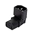 IEC 320 C14 to C13 Right Angle AC Adapter, Vellcon IEC 3Pole Male to Female 90Degree Up Angle AC converter, C14 to C13 Up Angle AC Adapter, Black Color