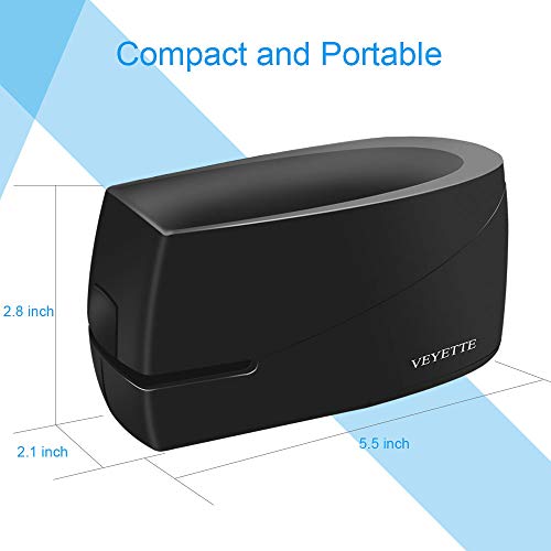Electric Stapler, Veyette Automatic Electric Stapler Comes with an Adapter, 20 to 25 Sheets Capacity, Use Standard Staples, Black