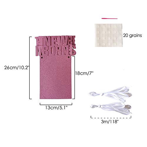 image for TONIFUL Pink 1st Birthday Photo Banner, First Birthday Baby Photo Bann