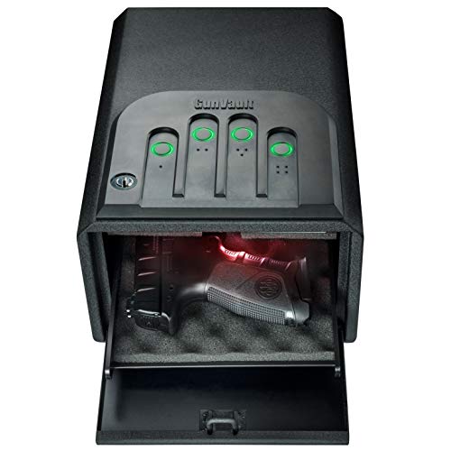 GunVault MiniVault Quick Access Compact Gun Safe with Illuminated No-Eyes Digital Keypad, Auto Slide-Out Drawer and LED Illumination (1 Pistol Capacity) - Thumbnail 5