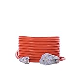 KMC 16 AWG Power Outdoor Extension Cord - 16/3, Heavy Duty 3 Prong Bright Orange Extension Cord - 25 Feet
