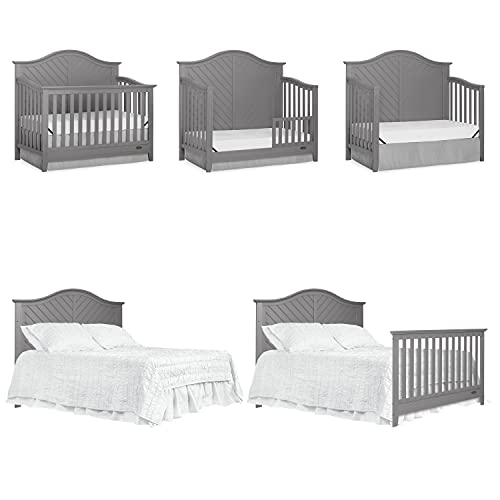Dream On Me Ella 5in1 Full Size Convertible Crib in Storm Grey