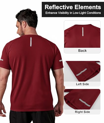 ZITY Pack of 3 Men's Short-Sleeved T-Shirts, Men's Sports T-Shirt, Breathable Quick Drying Summer Clothes Running Gym Fitness
