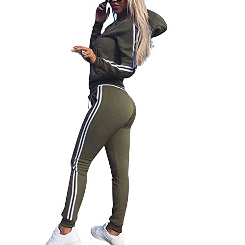Pants Suit 2 Pcs Baymate Women Casual Printed Tracksuit Jogging Tops