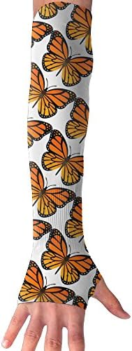 Unisex Monarch Butterfly Anti-UV Cuff Sunscreen Glove Outdoor Sport Riding Bicycles Half Refers Arm Sleeves