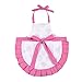 Claswcalor 100% Cotton Kids Girls Aprons for Cooking Cute Toddler Cupcake Baking Apron Adjustable Kitchen Pink Apron for Children Daughters Little Girls Granddaughter Gifts from Grandma