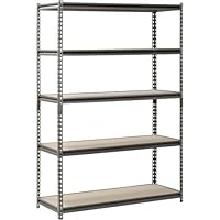 Muscle Rack 5-Shelf Steel Shelving, Silver-Vein (18" D x 48" W x 72" H) (1)