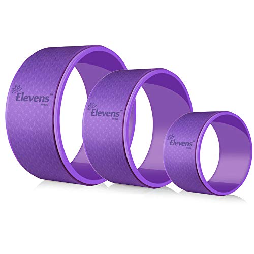 H&A Professional Yoga Wheel Set Safe Antislip for Improving Yoga&Pilates Poses 3 Pack (13,10,6 inch) (Purple)