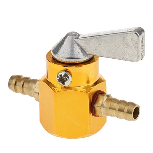 MonkeyJack 2 Pieces Black+Yellow 6mm 1/4'' Fuel Control Cut Off Valve Flow Switch for Motorcycles ATVs Dirt Bikes