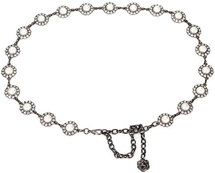 Spring rhinestones women chain belts/ Joker dress belt/ fine elegant wear Pearl waist chain-A