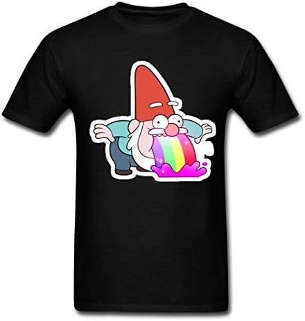 Super Running Gravity Falls Rainbow Gnome DIY Black Men's T Shirt Medium