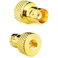 DHT Electronics 2pcs RF coaxial Coax Adapter SMA Male to BNC Female goldplated