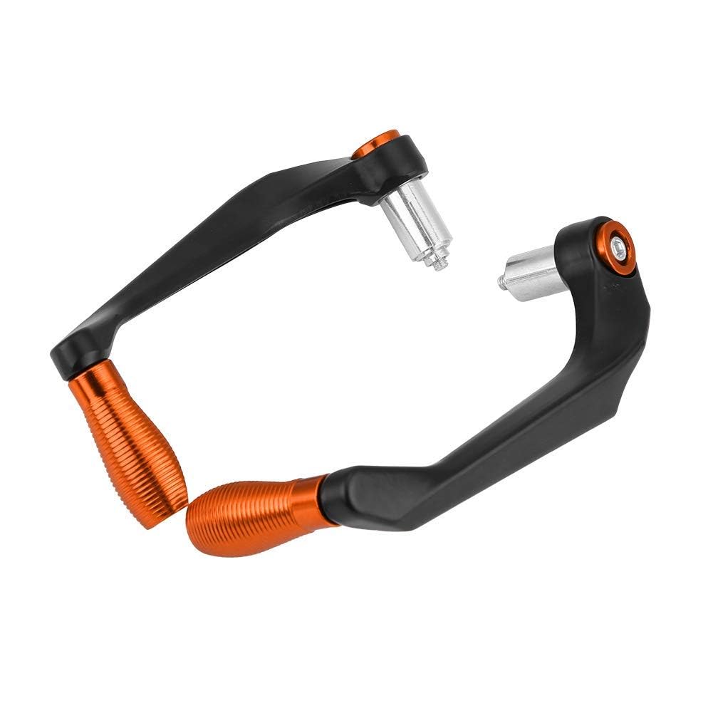 Aramox 1 Pair 22mm Motorcycle Brake Clutch,Aluminum Alloy Levers Handguard Accidental Contact Handlebar Guard Protectors(Orange)