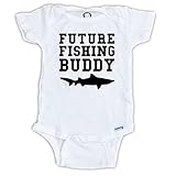 Future Fishing Buddy Funny Baby Onesie Gerber Novelty Shirt Blakenreag (0-3 Month)