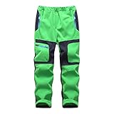 Minghe Kids Soft Shell Pants Warm Fleece Lined Hiking Trousers Windproof Outdoor Snow Bottoms for Boys Girls