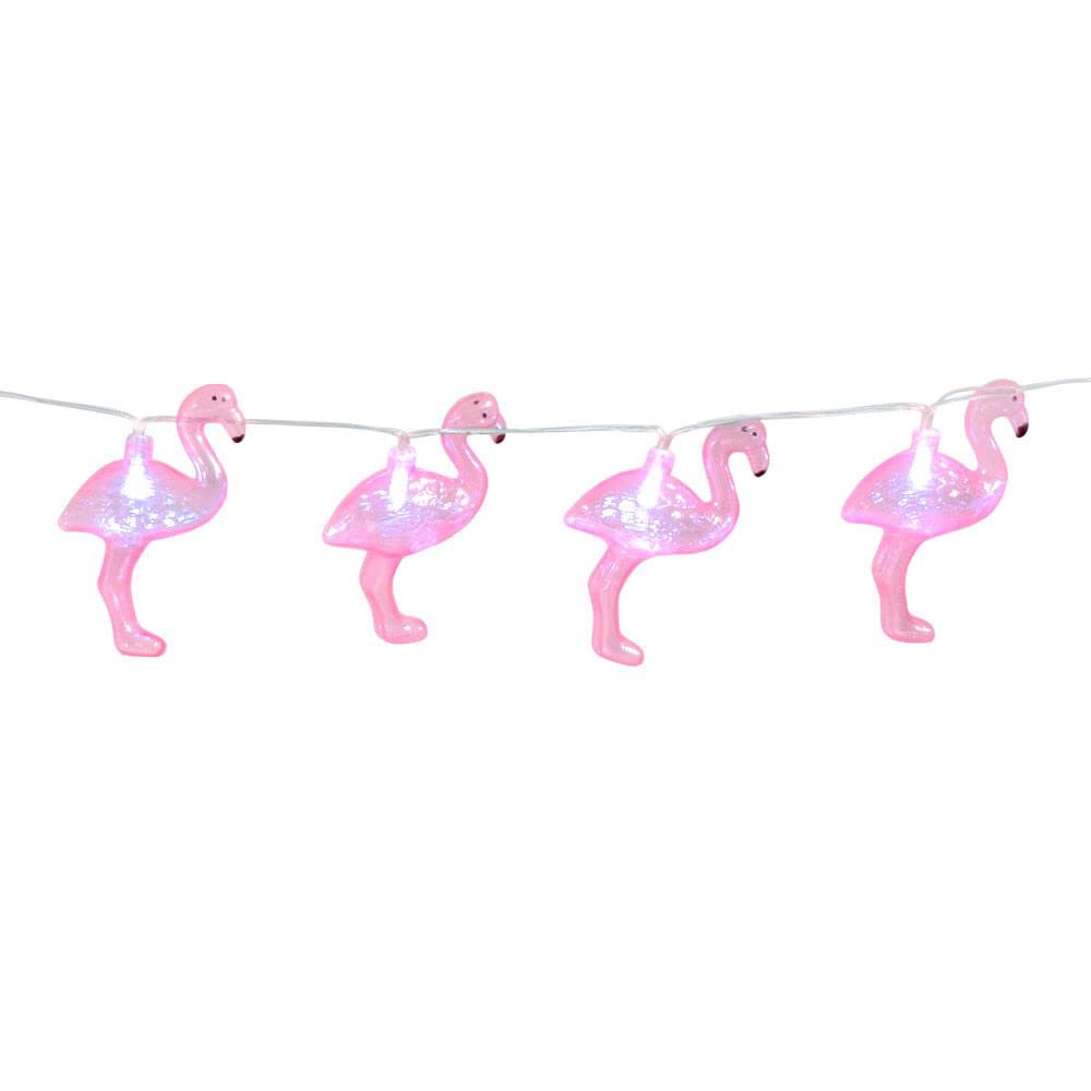 Boland 52545 LED Flamingo Fairy Lights Flamingo Battery Operated Hawaiian Theme Decoration Summer Party Carnival Carnival Pink Lighting 140cm