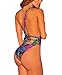 Women's High Waist Criss Cross No Support Bikini One Piece Bandage Swimsuit