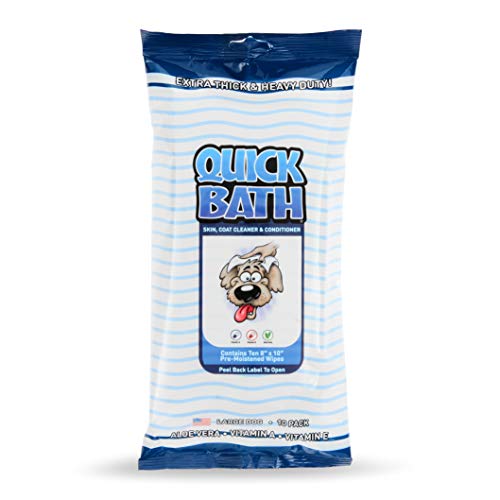 International Veterinary Sciences IVS Quick Bath Pet Towelettes, Removes Odor, Extra Thick and Heavy Duty, Made in The…