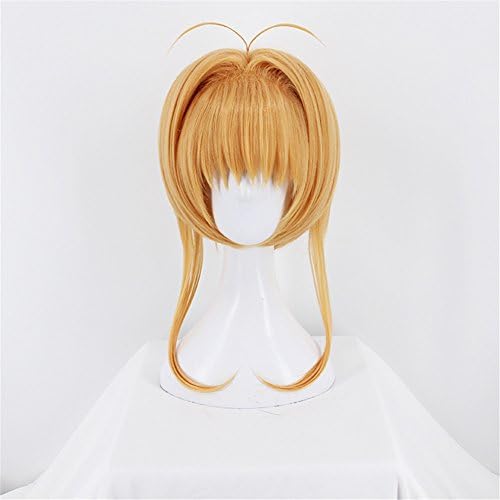 Anime Card Captor Sakura Cosplay Wig Women Girls' Blonde Yellow Party Wig (Kinomoto Sakura)