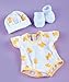 4 - Pc. Yellow Duck Layette Set for La Newborn Real Life 14" Doll