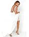 Blooming Jelly Womens White Sleeveless Deep V Neck Backless Lace Chiffon Bodycon Summer Maxi Dress,Small,White