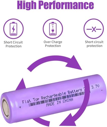 3.7 Volt 18650 Rechargeable Battery, 3000mAh Battery Flat Top Lithium Batteries for LED Flashlights, Headlamp