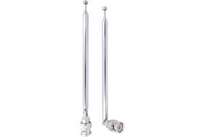 Fancasee (2 Pack) BNC Radio Antenna with BNC Male Plug Jack Connector Adapter Telescopic Stainless Steel HF VHF UHF BNC Antenna for Portable Mobile Handheld Radio Scanner Police Scanner Receiver