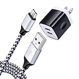 USB Charging Block, Android Phone Cable Cord NINIBER 2.1A Charging Box Brick with 6Ft Micro USB Charging Cable Android Power Cord and Dual USB Wall Charger Compatible for Samsung Galaxy S7 S6 J7